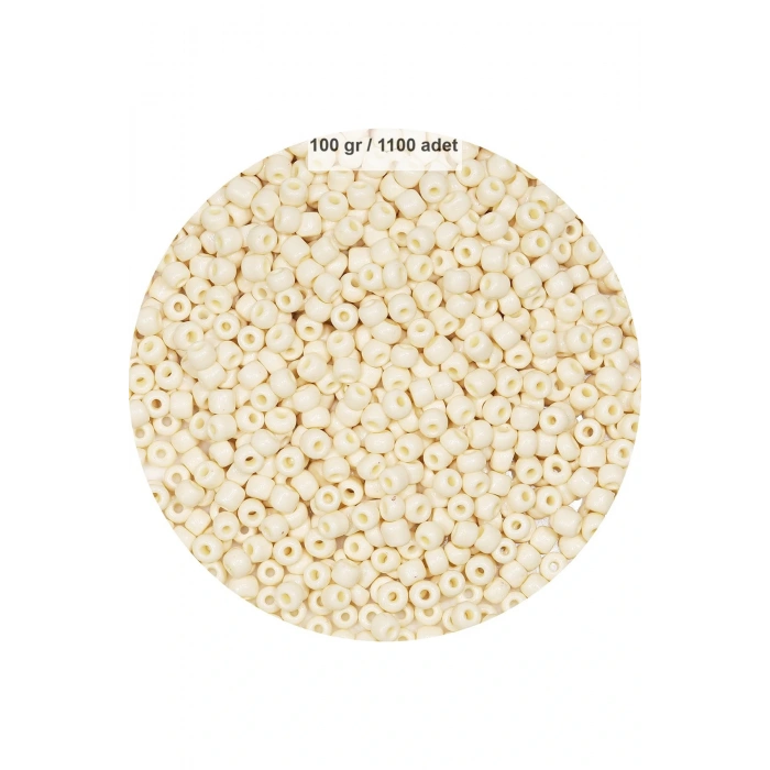 Beyaz Renk 4 mm Yaklaşık 1100 adet / 100 gram Cam Boncuk Oya Yazma Bileklik ve Kolye