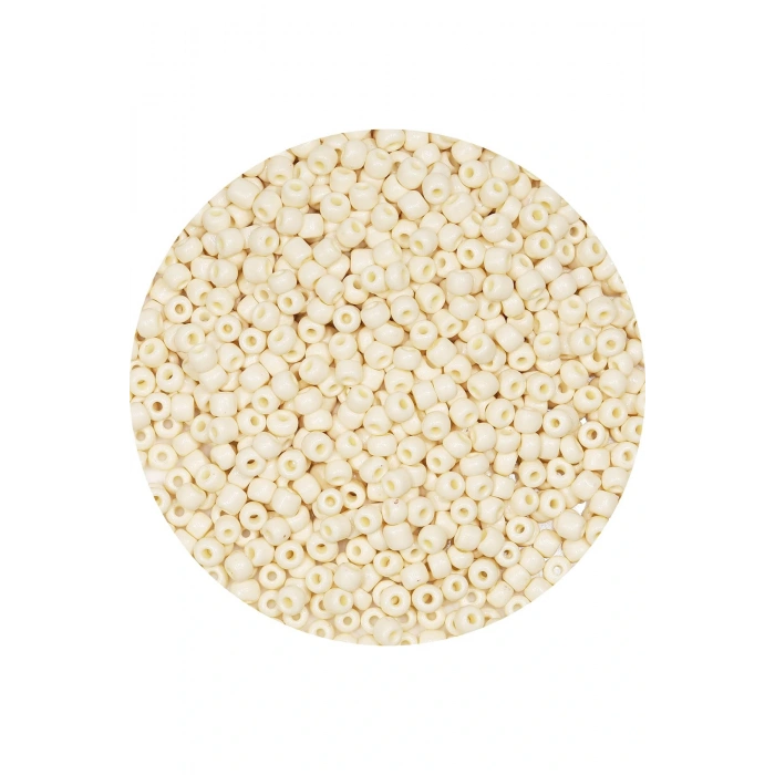 Beyaz Renk 4 mm Yaklaşık 220 adet/20 gram Cam Boncuk Oya Yazma Bileklik ve Kolye