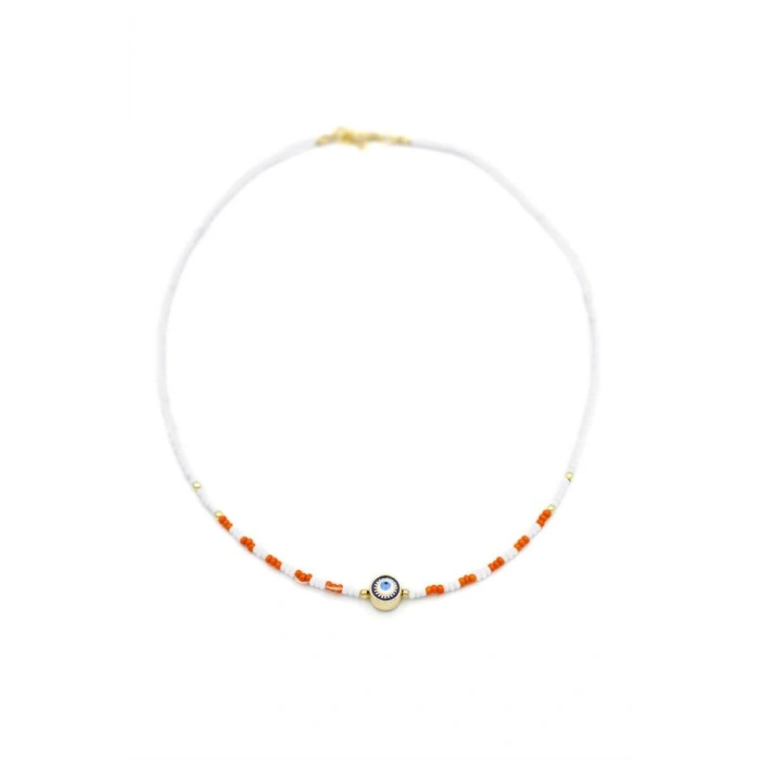 Boncuk Göz Kolye - Beyaz