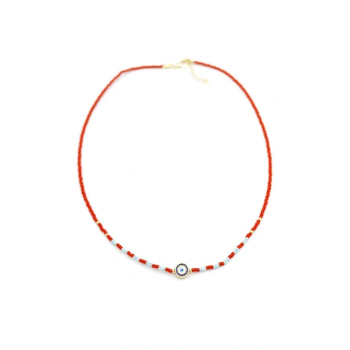 Boncuk Göz Kolye - Kırmızı