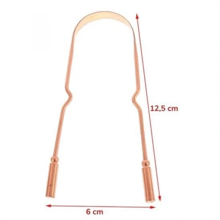 BUFFER® Bakır Oil Pulling Yağ Çekme Dil Plak Temizleme Aleti Dil Fırçası Sıyırıcı Dil Kaşığı