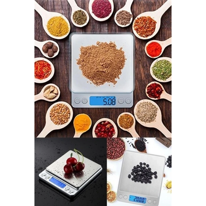 BUFFER® Dijital Hassas Mutfak Terazisi Hassas Tartı 2000 Gr/01 Gr Hassasiyet