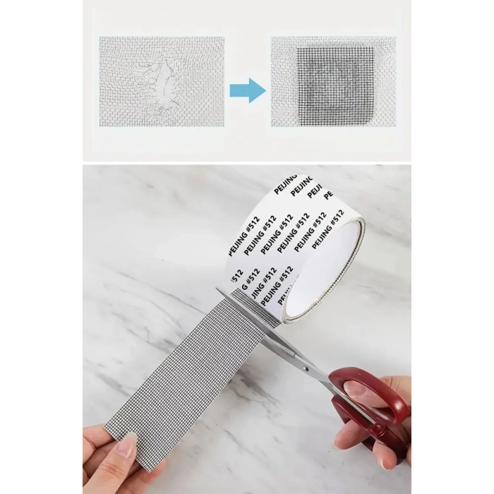 BUFFER® Güçlü Yapışkanlı Pencere Tamir Bandı, Böcek Önleyici Yama Bandı 2 mt x 5 cm