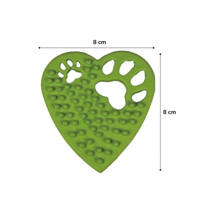 BUFFER® Kalp Şekilli Tırtıklı Evcil Hayvanlar İçin Diş Kaşıma Çiğneme Oyuncağı