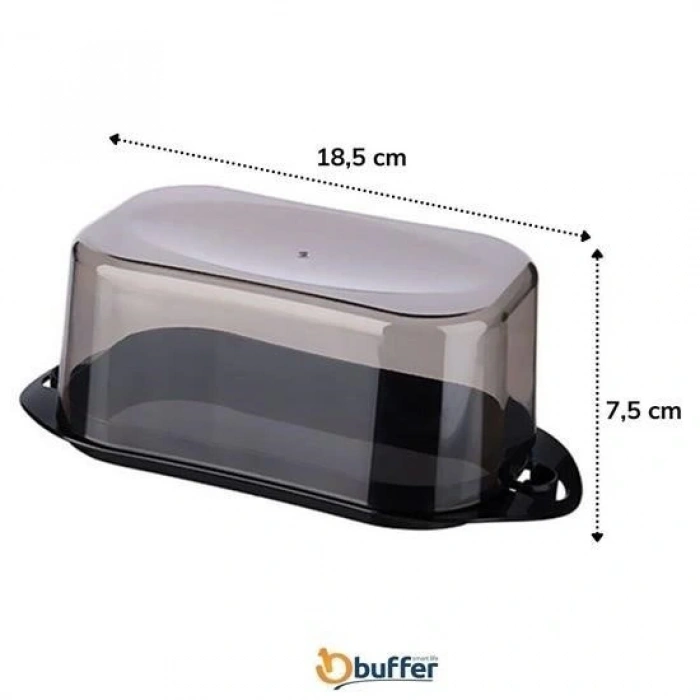 BUFFER® Kilitli Plastik Kapaklı Kahvaltılık Tereyağlık Peynirlik Erzak Saklama Kabı Ap-9428