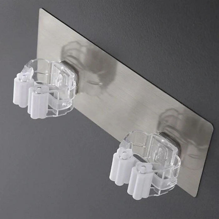 BUFFER® Pratik Organizer 4lü Yapışkanlı Fırça Paspas Mop Fırça Sabitleyici Ergonomik Alet Aparatı