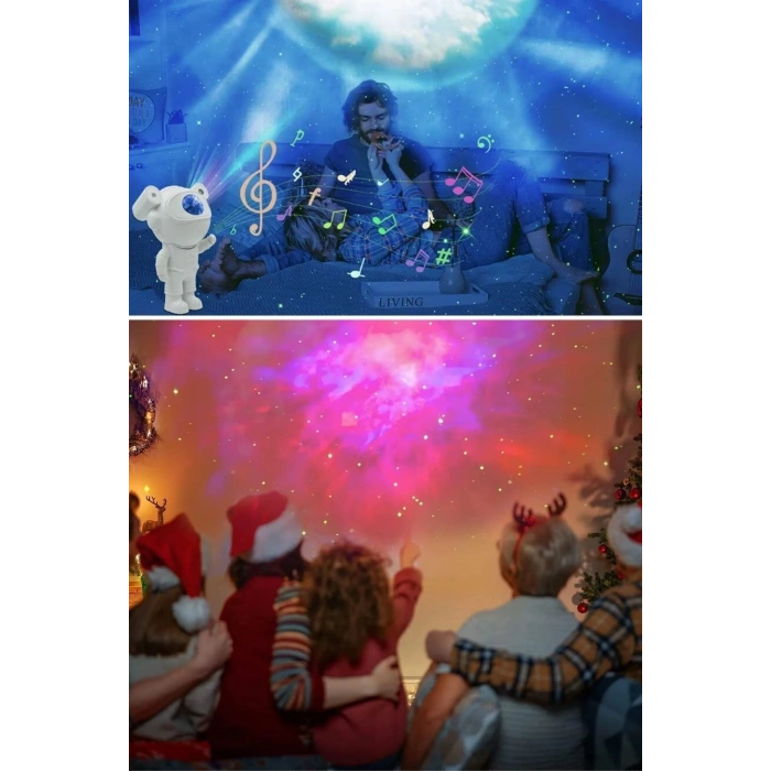 BUFFER® Stickerlı ,Kumandalı ASTRONOT Model Gece Lambası