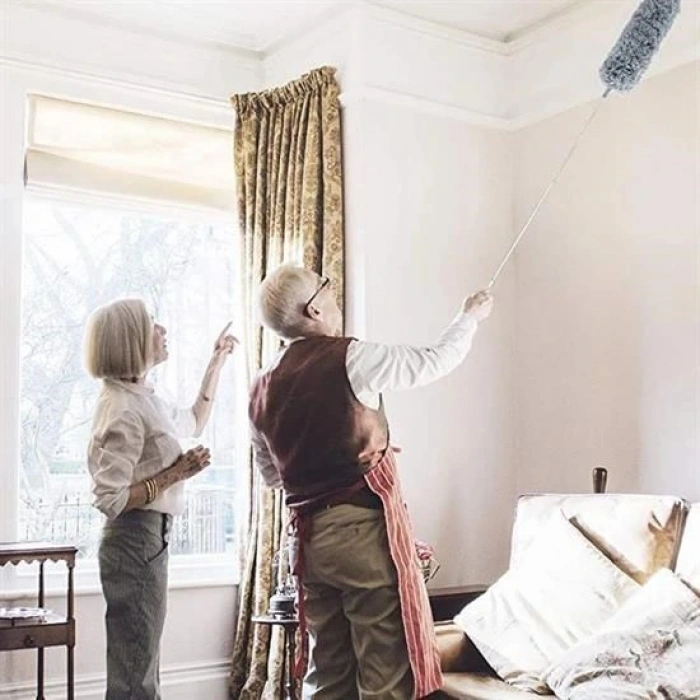 BUFFER® Teleskopik 3lü Mop Toz Alma Püskülü Çok Fonksiyonlu Temizlik Seti