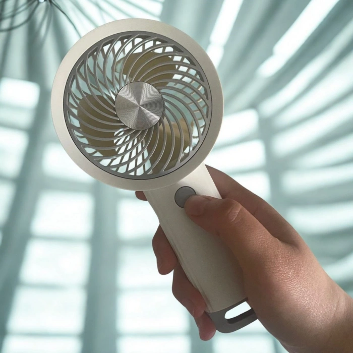 BUFFER®  USB ile Şarj Olabilen 3 Ayarlı Fan Modlu Çanta Tipi El Fanı