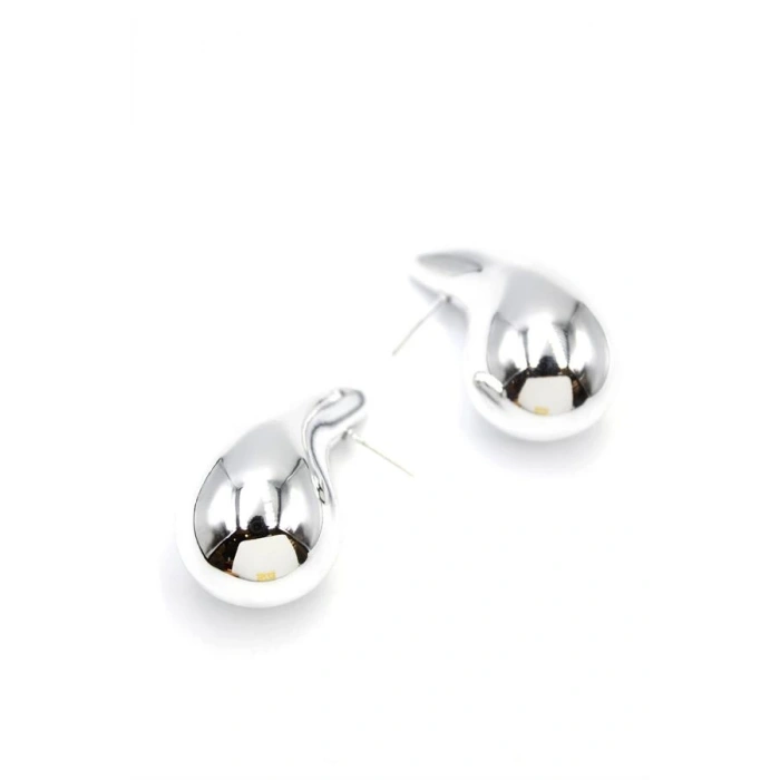 Büyük Boy Damla Küpe - Gümüş