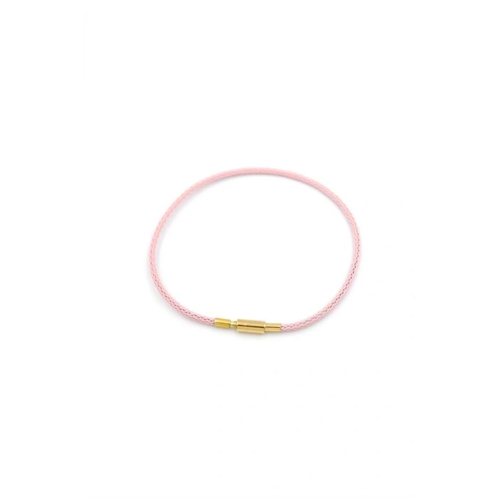 Çelik Hasır İp Bileklik - Pembe