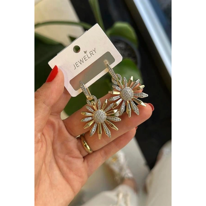 Çiçek Küpe - Altın