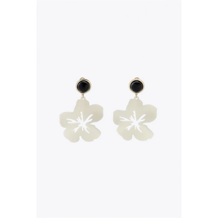 Çiçek Küpe - Krem