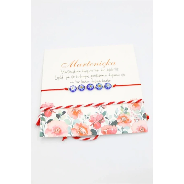 Çiçek Marteniçka Bileklik - Kırmızı