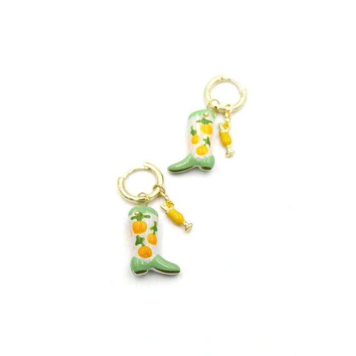 Çizme Küpe - Yeşil