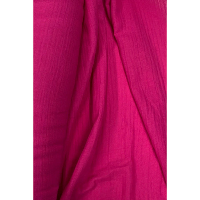 Çok Amaçlı Müslin Pamuklu Bebek Örtü ve Battaniye Kumaşı Müslin Bez Fuşya 73