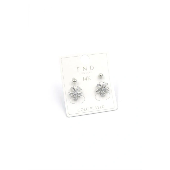 Çoklu Çiçek Küpe - Gümüş