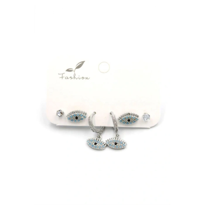 Çoklu Göz Küpe - Gümüş