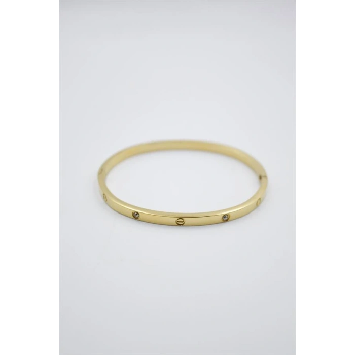 CRT Model Taşlı İnce  Bilezik - Altın