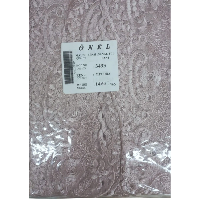 Dantel Polyester Sanal Tül Bant Y.Pudra 14,60 Metre En 6 cm ON-3493-PU