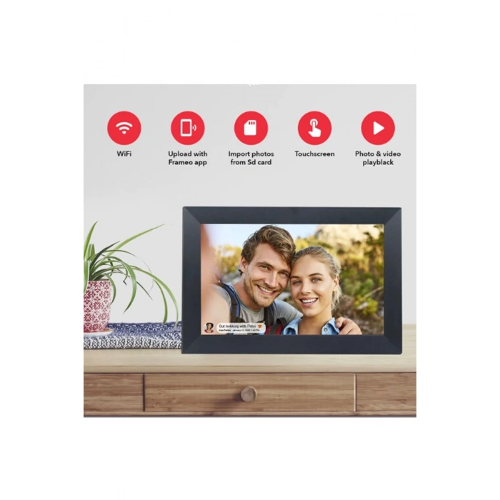 Dijital Fotoğraf Çerçevesi Wifi 10.1 İnç 32gb Dokunmatik Ekran, Uygulama Üzerinden Fotoğraf/video Paylaşımı