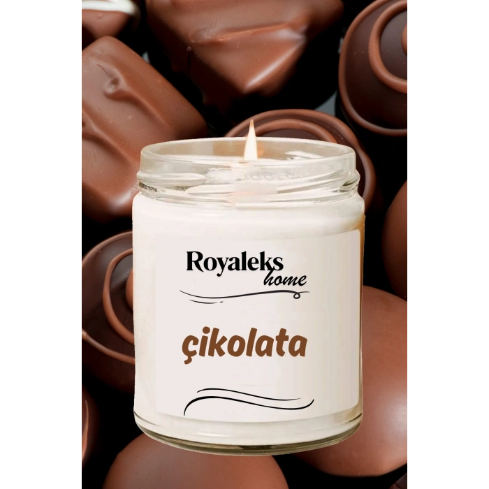 Doğal Özel Seri Kokulu Dekoratif Kavanoz Mum 210 cc - Çikolata - RYL