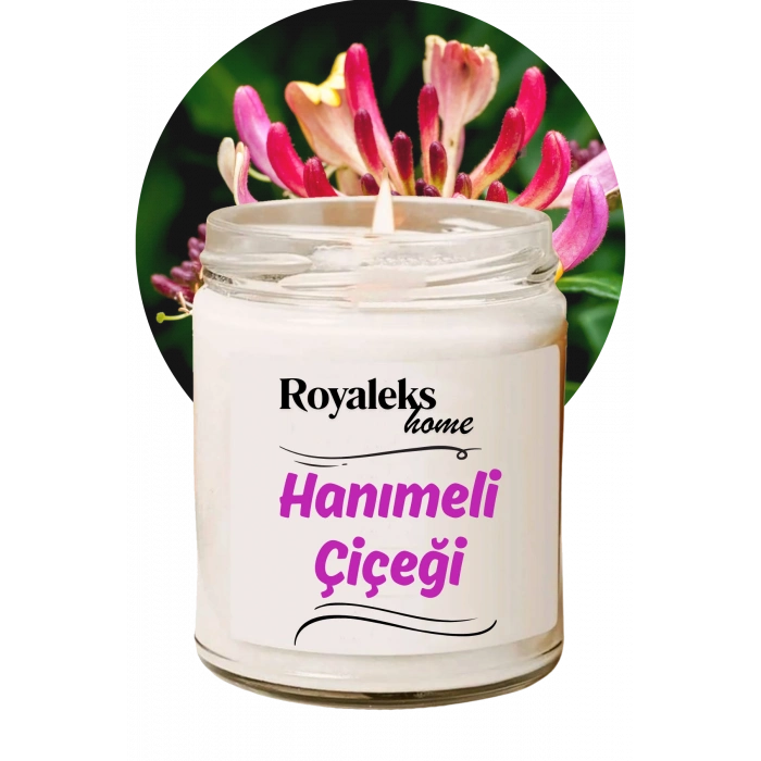 Doğal Özel Seri Kokulu Dekoratif Kavanoz Mum 210 cc - Hanımeli Esansı - RYL
