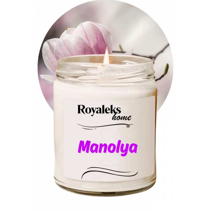 Doğal Özel Seri Kokulu Dekoratif Kavanoz Mum 210 cc - Manolya Esansı - RYL