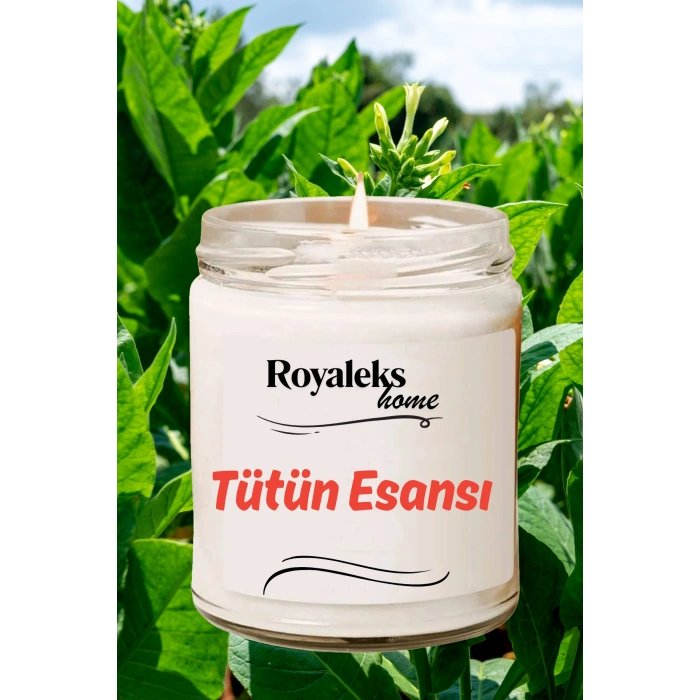 Doğal Özel Seri Kokulu Dekoratif Kavanoz Mum 210 cc - Tütün Esansı - RYL