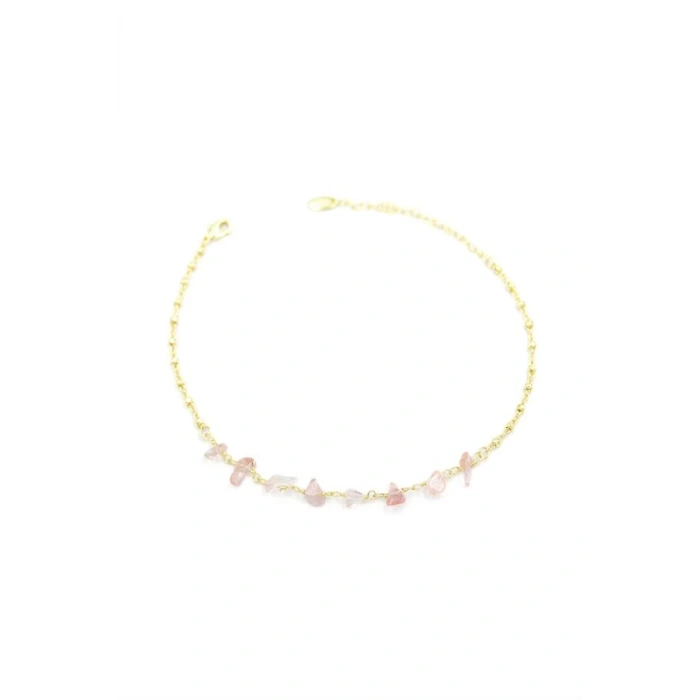 Doğal Taşlı Halhal - Altın