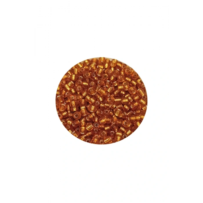 Dökme Cam Kum Boncuk (11/0) 2 mm - 20 Gram -  Koyu Bal Rengi - BNC035