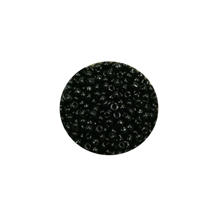 Dökme Cam Kum Boncuk (11/0) 2 mm - 20 Gram -  Siyah - BNC010