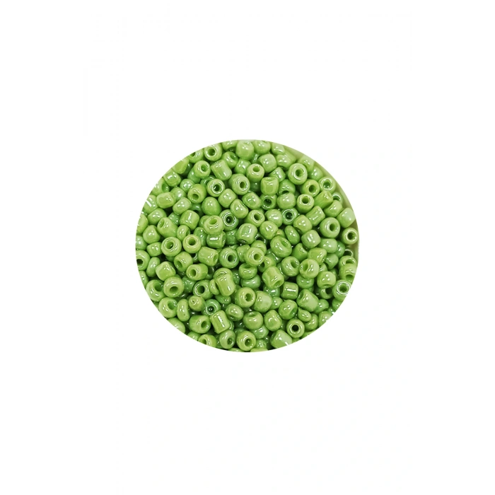Dökme Cam Kum Boncuk (11/0) 2 mm - 60 Gram -  Açık Yeşil - BNC038