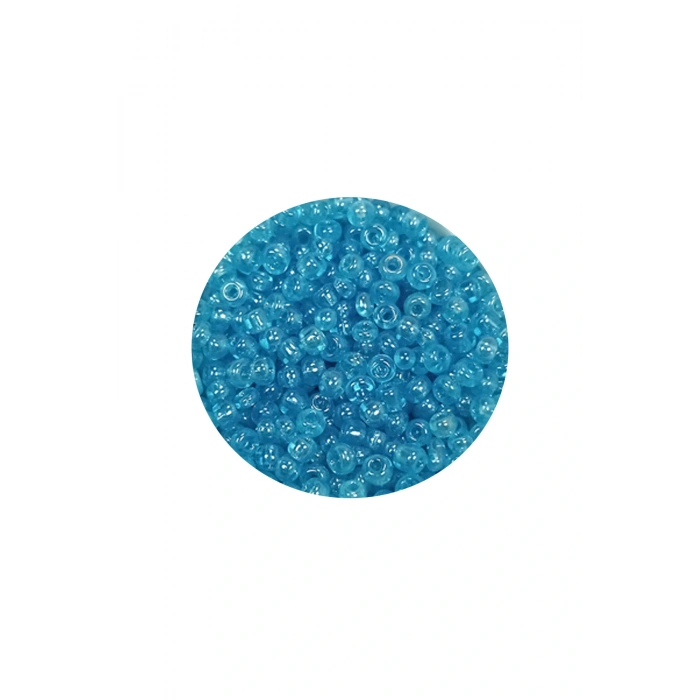 Dökme Cam Kum Boncuk (11/0) 2 mm - 60 Gram -  Şeffaf Camgöbeği - BNC058