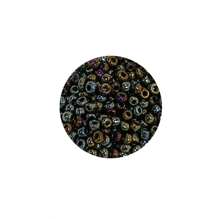 Dökme Cam Kum Boncuk (8/0) 3 mm - 20 Gram - Alacalı Renk - BNC151