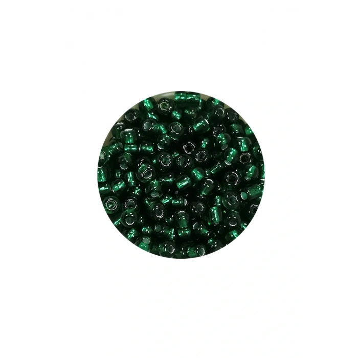 Dökme Cam Kum Boncuk (8/0) 3 mm - 20 Gram - Koyu Yeşil - BNC146