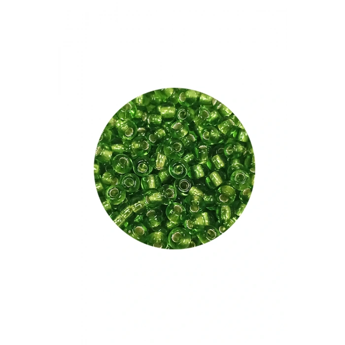 Dökme Cam Kum Boncuk (8/0) 3 mm - 20 Gram - Şeffaf Çimen Yeşili - BNC154
