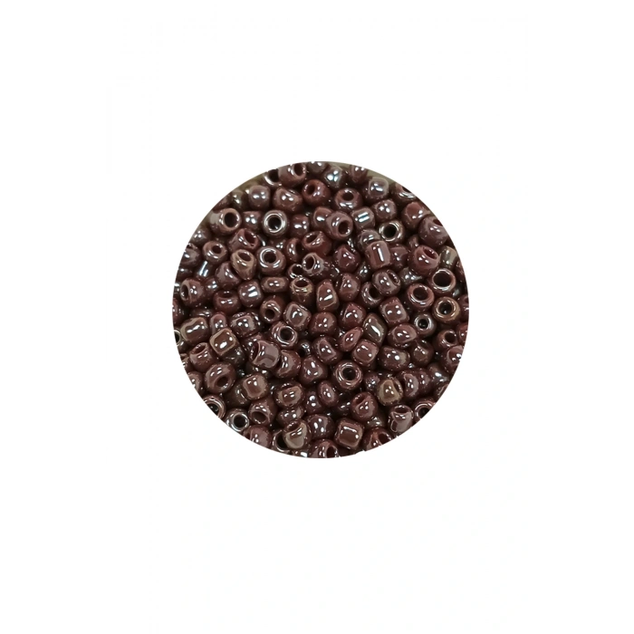 Dökme Cam Kum Boncuk (8/0) 3 mm - 60 Gram - Parlak Koyu Kestane - BNC209