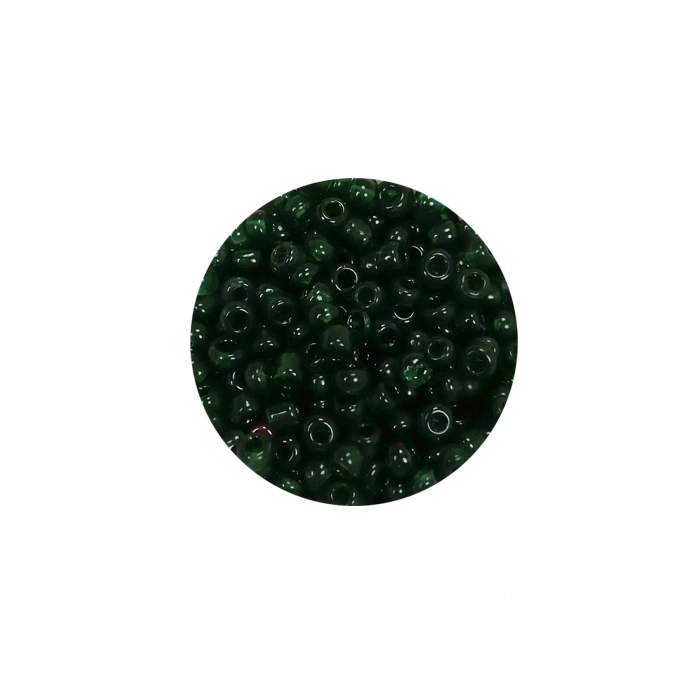 Dökme Cam Kum Boncuk (8/0) 3 mm - 60 Gram - Şeffaf Koyu Yeşil - BNC196