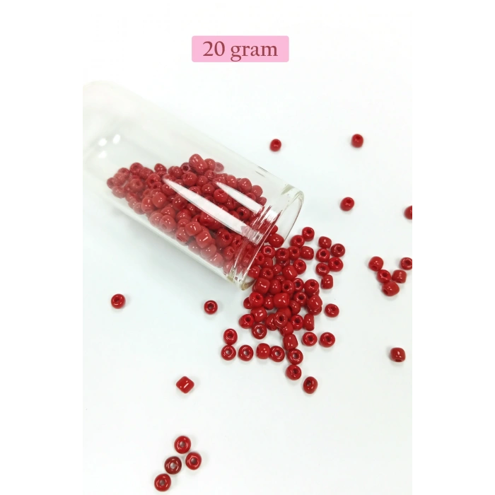 Dökme Cam Kum Boncuk Büyük Boy (6/0) 4 mm - 4 Renk - Toplam 80 Gram - BNC407