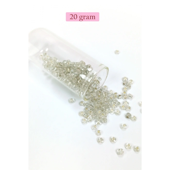 Dökme Cam Kum Boncuk Büyük Boy (6/0) 4 mm - 4 Renk - Toplam 80 Gram - BNC410