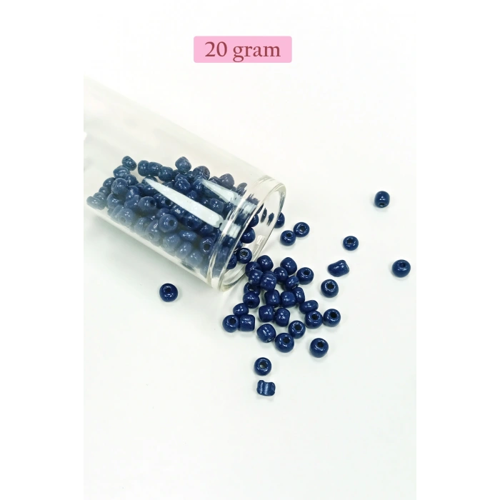 Dökme Cam Kum Boncuk Büyük Boy (6/0) 4 mm - 4 Renk - Toplam 80 Gram - BNC413