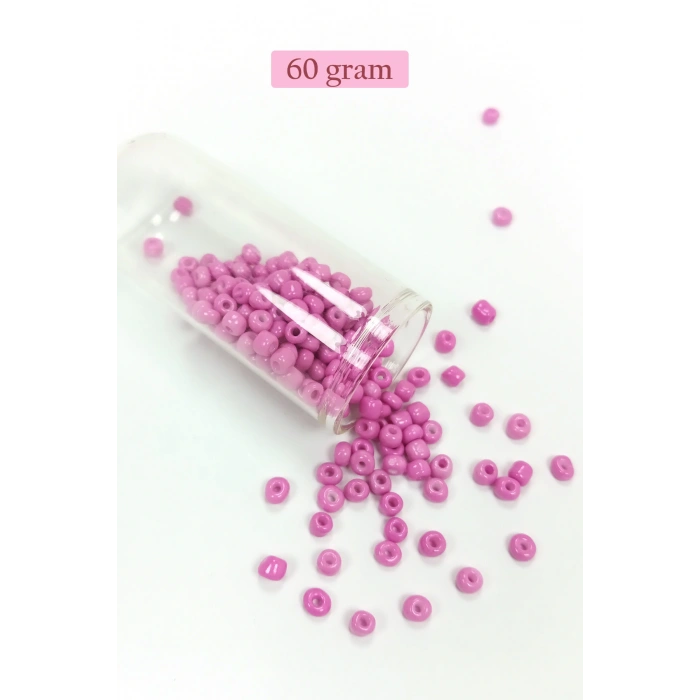 Dökme Cam Kum Boncuk Büyük Boy (6/0) 4 mm - 60 Gram - Eflatun - BNC121