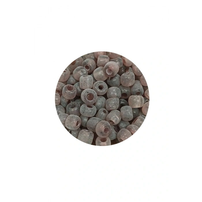 Dökme Cam Kum Boncuk Büyük Boy (6/0) 4 mm - 60 Gram - Şeffaf Gri - BNC141