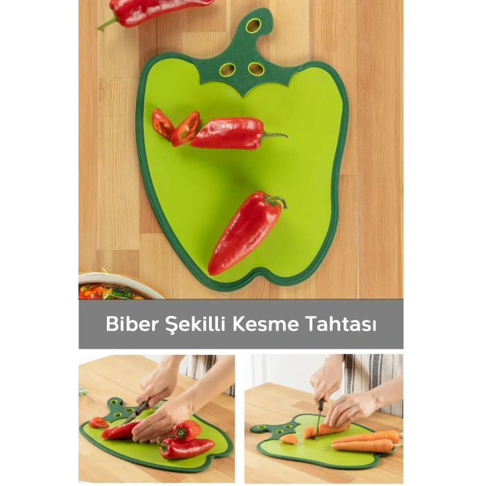 Dolma Biber Figürlü Kaydırmaz Kesme Tahtası Doğrama Panosu