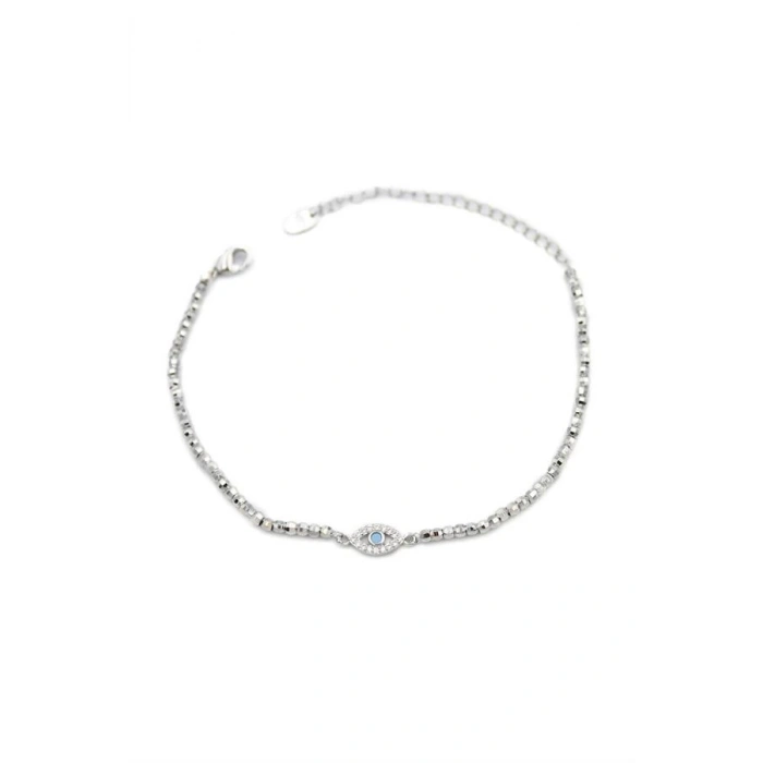 Dorika Boncuk Göz Bileklik - Gümüş