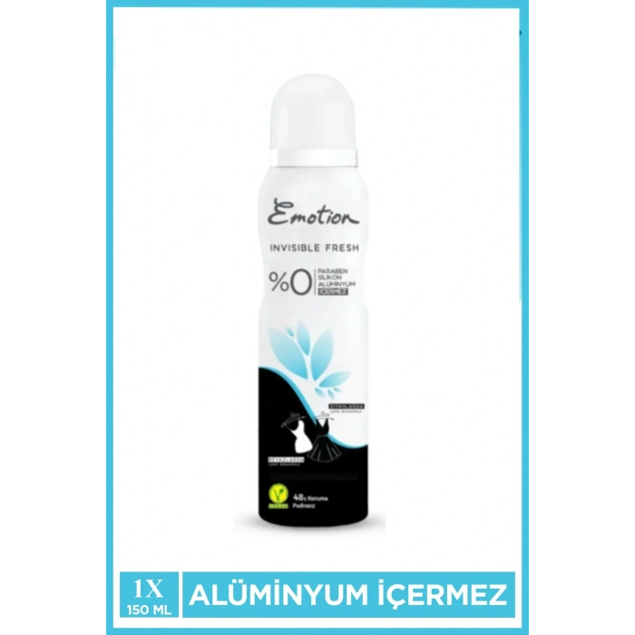 Emotion Invisible Fresh Black & White Kadın Deodorant 150ml Vegan, Leke Bırakmaz
