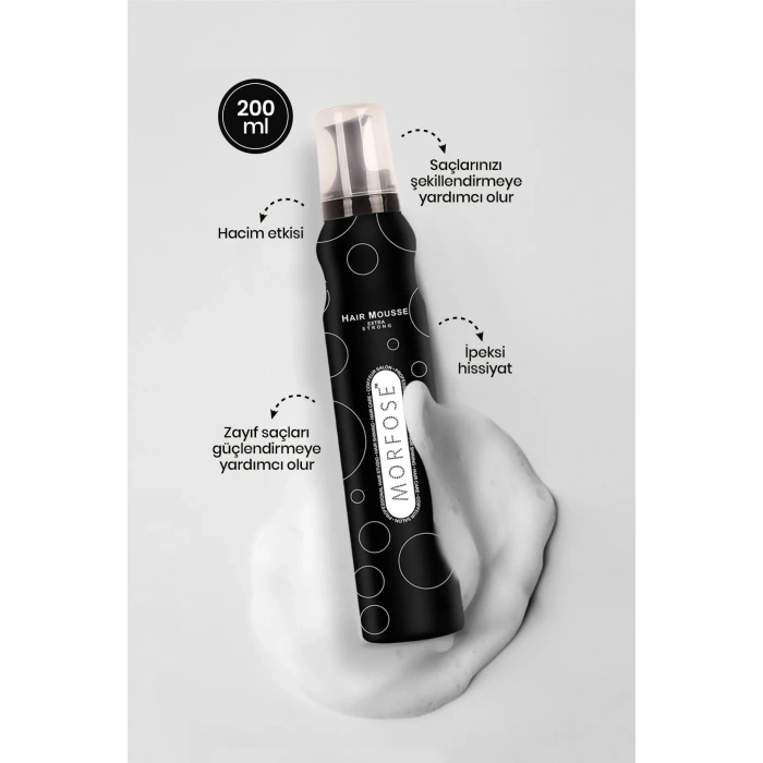 Extra Strong Saç Köpük 200 ML - Ekstra Hacim Tutuş - mrfs