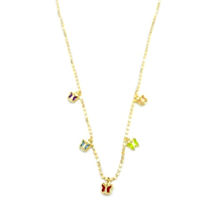 Ezme Zincir Charm Kolye - Altın