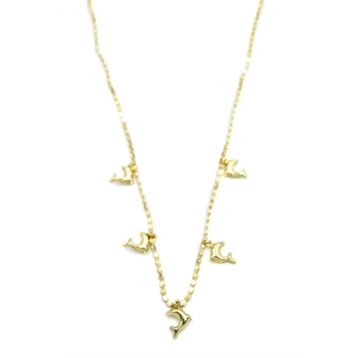 Ezme Zincir Charm Kolye - Altın